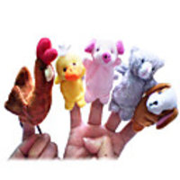 5 pcs Finger Puppets Hand Puppets Stuffed Animal Plush Toy Animal Series Chicken Duck Dog Pig Cute Novelty Lovely Textile Plush Imaginative Play,  Stocking,  Great Birthday Gifts Party Favor Supplies