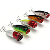5 pcs Fishing Lures Hard Bait Popper Lure Packs Floating Sinking Bass Trout Pike Sea Fishing Bait Casting Lure Fishing Hard Plastic Plastic
