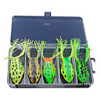 5 pcs Fishing Lures Lure Packs Frog Bass Trout Pike Plastic