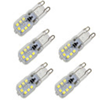 5 pcs G9 4W 14LED Dimmable SMD2835 Corn Light Transparent Case 220V White / Warm White