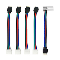 5 PCS LED 5050 RGB Strip Light Connector 4 Pin Conductor 10 mm Wide Strip to Controller Jumper Solderless Clamp miniinthebox