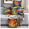 5 pcs Linen Pillow Cover,  FloralPlants Simple Casual Square Polyester Traditional Classic miniinthebox