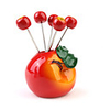 5 pcs Lovely Fruit Fork Kit with Container (Apple)