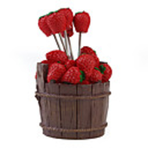 5 pcs Lovely Fruit Fork Kit with Container (Strawberry)