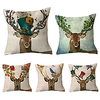 5 pcs Polyester Pillow Cover,  Animal Vintage Square Traditional Classic Faux Linen Pillowcase for Bedroom Livingroom miniinthebox