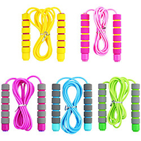 5 Pcs Soft Skipping Rope Adjustable Jumping Rope Foam Handle Exercise Jump Rope Jumping Rope Bulk Set for Kids Children and Students(Blue Pink Purple Green and Yellow) miniinthebox