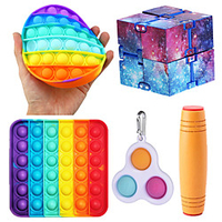 5 pcs Top Fidget Toys Pack Anti Stress Toy Set Marble Relief Gift for Adults Girl Children Sensory Antistress Relief Figet Toys Box miniinthebox