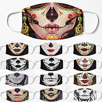 5 pcs Windproof Breathable Mask Neutral Halloween Mask Sugar Skull Printing Half Face Mask Men And Women Life Mask miniinthebox