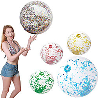5 pcs/Set Confetti Glitter Inflatable Beach Balls, Sequin Beach Ball Outdoor Summer Water Fun Pool Toys Party Balls Birthday Party Favors, Gifts for Kids Adults miniinthebox