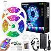 50ft 2x7.5M Music Sync Colour Changing RGB LED Strip Lights 24-Key Remote Sensitive Built-in Mic Bluetooth App Controlled LED Lights 5050 RGB LED Light Strip Kit DC12V