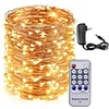 50M LED Copper Wire String Lights 500LEDs Starry Lights and 12V 3A Power Adapter and Remote Control Christmas Holiday