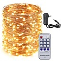 50M LED Copper Wire String Lights 500LEDs Starry Lights and 12V 3A Power Adapter and Remote Control Christmas Holiday