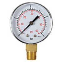 50mm 060psi 04bar Pool Filter Water Pressure Dial Hydraulic Pressure Gauge Meter Manometer 1/4 BSPT Thread