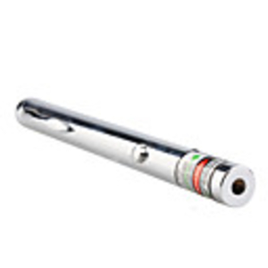 50mW Mid-open Stainless Steel Green Laser Pointer Pen(2 x AAA included)