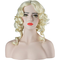 50s Women wig Light Blonde Short Wavy Curly Wig For Women Fancy Dress amp; Cosplay Party miniinthebox