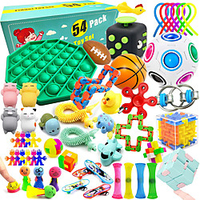 54 Pcs Sensory Fidget Toys Set,  Relieves Stress and Anxiety Fidget Toy,  Special Needs Stress Reliever Toys for Boy Girl Adults,  Sensory Therapy Toys for ADHD Autism Stress Anxiety miniinthebox