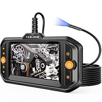 5.5mm Endoscope Camera Teslong 0.21inch Ultra Slim Borescope Inspection Camera with Light and Screen Flexible Automotive Scope Camera Home Waterproof Fiber Optic Snake Bore Cam for Sewer(16.5ft) miniinthebox