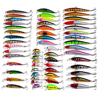56/30/10 pcs Fishing Lures Kit Set Hard Baits Minnow Crankbait Pencil VIB Swimbait for Saltwater Freshwater Trout Bass Salmon Fishing