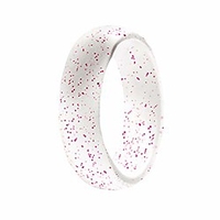5.7mm wide silicone rings for women/men, fit for sport, fitness, training, size 4-10 (transparent shining purple,  8)
