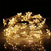 5M 50Led Star Starry Copper Wire String Lights Christmas Fairy Light Garland AA Battery Operated For Wedding Party Decoration (come without battery)