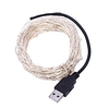 5M 50Leds USB powered Silver copper wire String Lights Christmas Garland Fairy Holiday Party Wedding Xmas Decoration Lights