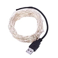 5M 50Leds USB powered Silver copper wire String Lights Christmas Garland Fairy Holiday Party Wedding Xmas Decoration Lights