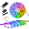 5M Waterproof LED Light Strips RGB Tiktok Lights 24W 2835 8mm DC12V 44Key IR Controller Kit with Male DC connector Line