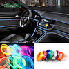 5M/lot Flexible Car Interior Lighting LED Strip Garland Wire Rope Tube Line Neon Light With Cigarette Drive controller 8 colors 12v