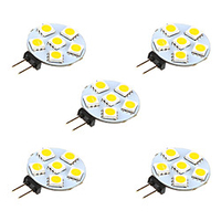 5pcs 1 W LED Bi-pin Lights 68 lm G4 6 LED Beads SMD 5050 Warm White White 12 V / 5 pcs