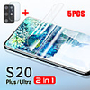 5PCS 2 in1 Soft Screen Protector For Samsung Galaxy S20 Glass Protective S20 Ultra S20 Plus Film Hydrogel Camera Lens