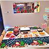 5Pcs Christmas Rectangle Disposable Tablecloth Cartoon Christmas Desktop Decoration Pe Tablecloth