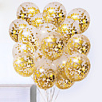 5Pcs Gold Foil Confetti Transparent Balloons Gold Star Foil Confetti Transparent Balloons Globos Birthday Party Decor