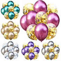 5Pcs Gold Foil Confetti Transparent Balloons Gold Star Foil Confetti Transparent Balloons Globos Birthday Party Decor