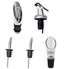5pcs Stainless Steel Wine Bottle Stopper Liquor Bottle Pourer Stopper Dispenser with Cap Stopper Barware Bar Kitchen Accessories