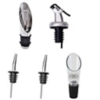5pcs Stainless Steel Wine Bottle Stopper Liquor Bottle Pourer Stopper Dispenser with Cap Stopper Barware Bar Kitchen Accessories