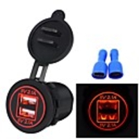 5V 3.1A Dual USB Port Car Charger Led Power Outlet For Ipad Iphone Car Motorcycle Boat Mobile Phones