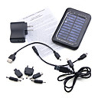 6-in-1 Portable Solar Panel Charger LED Flashlight for iPhone 4/Cellphones (Black)