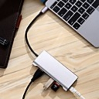 6-in-1 Usb 3.1 Hub Type-C to USB 3.0 3 HDMI 4K RJ45 PD Multi-Functional HD Docking Station for MacBook PC Millet Tablet