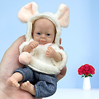 6 inch Reborn Doll Reborn Toddler Doll Doll Reborn Baby Doll Liam lifelike Gift Cute Creative Birthday Full Body Silicone Silica Gel with Clothes and Accessories for Girls