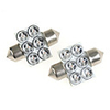 6-LED Red Bulbs (2pcs, 12V, 31mm)