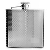 6 Oz hip Polished Stainless Steel Flask with Embossed pattern (Little Squares)