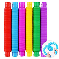 6 Pack Pop Tube Sensory Toys, Stretch Tube for Kids Decompression,  Pre-Kindergarten Finger Toys(6 colors) miniinthebox
