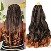 6 Pack Pre Stretched Bouncy Braiding Hair 22 Inch Loose Wavy Braiding Hair Pre Streched 75/Pack French Curls Synthetic Hair Extensions T30 22inch 6packs miniinthebox
