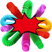 6 Pack Pull Pop Tube Sensory Fidget Toy for Kids and Adults,  Colorful Heavy-Duty Pop Tubes for Construction and Building - Sensory Educational Toys for Stress,  Autism,  ADHD and Anxiety miniinthebox
