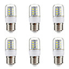 6 pcs 24LED SMD5730 Corn Light AC220V White Warm White E14 E27