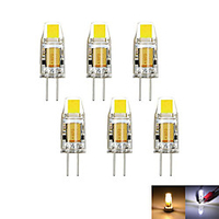 6 pcs G4 2W 1LED Dimmable Corn Light AC12VDC12V White Warm White miniinthebox