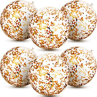 6 Piece Inflatable Glitter Beach Ball Confetti Beach Balls Transparent Swimming Pool Party Ball for Summer Beach Water Play Toy,  Pool and Party Favor,  16 Inch miniinthebox