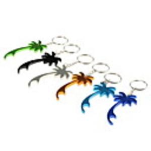 6 Pieces Multicolor Palm Tree Bottle Opener Keyrings