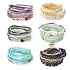 6 sets bohemian stackable bead bracelets for women stretch bangles bohemian style stretch multilayered bracelet set