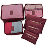 6 sets Travel Bag / Travel Organizer / Packing Organizer Large Capacity / Waterproof / Ultra Light (UL) Non-woven Fabrics Travel drawstring with window travel shoe storage bags